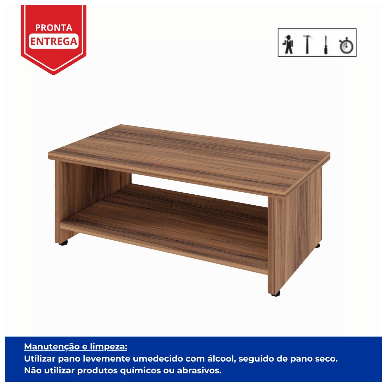 Mesa de Centro 0,90x0,50x0,35m - Nogal Sevilha 21431 - Imagem 2