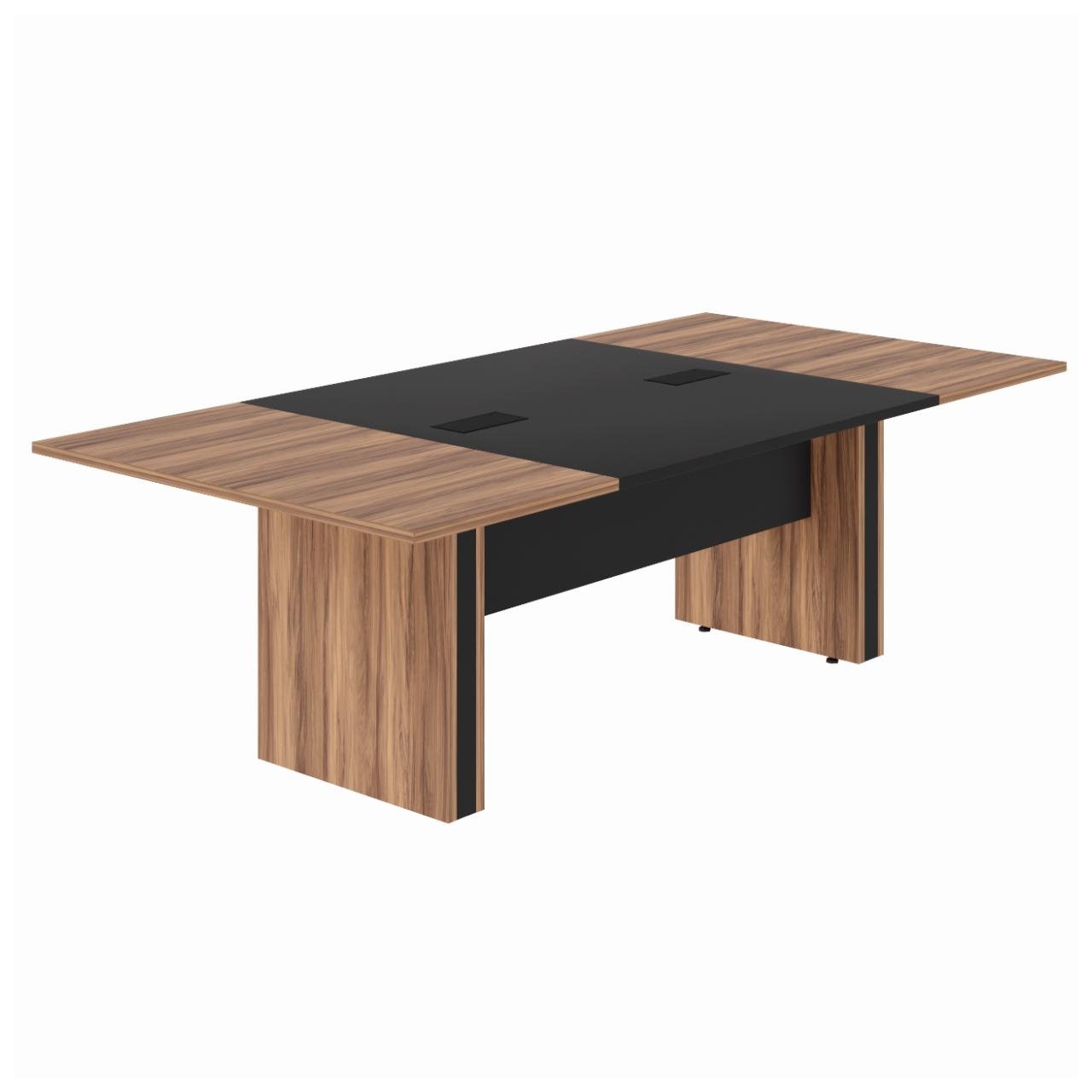 Mesa de Reunião Diretoria - 2,40X1,20m NOGAL SEVILHA/PRETO - 22012 - Imagem 7