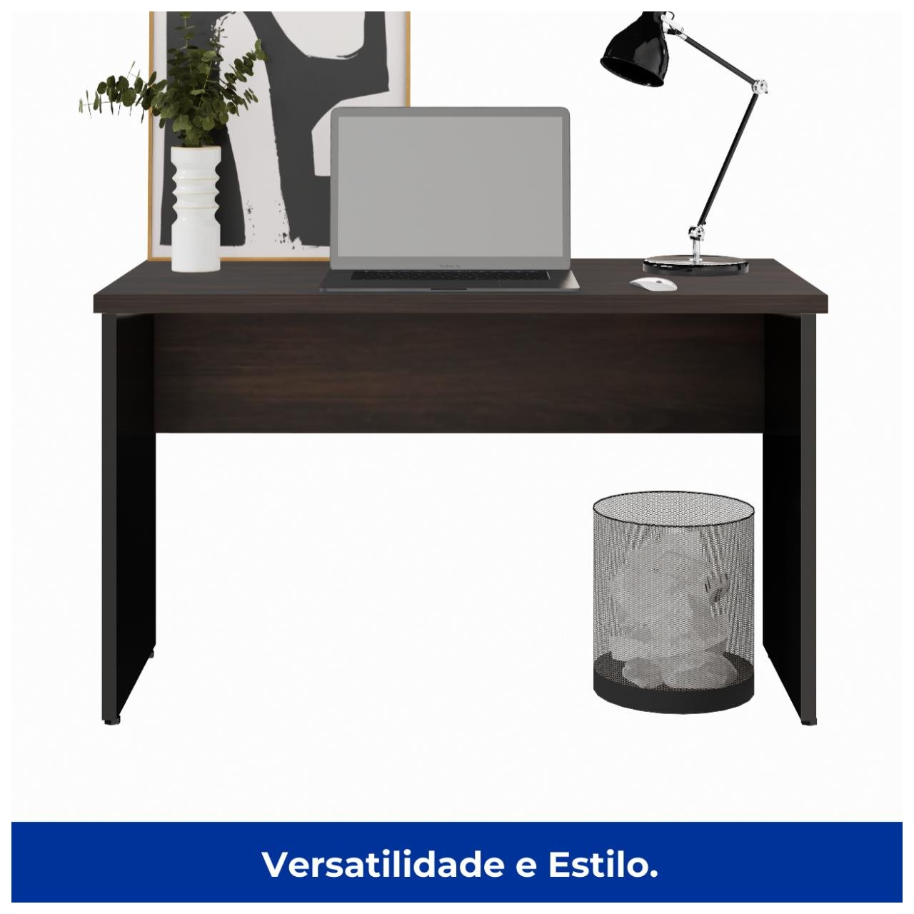 Mesa Escritório 1,50x0,60m - S/ Gavetas MARSALA / PRETO - 23472 - Imagem 3