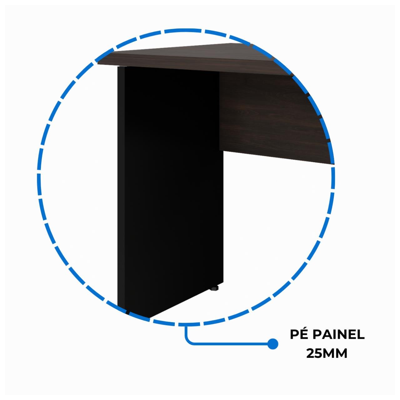Mesa Escritório PÉ PAINEL – 1,35×0,60m – S/ Gavetas – MARSALA/PRETO – 25420 - Imagem 4