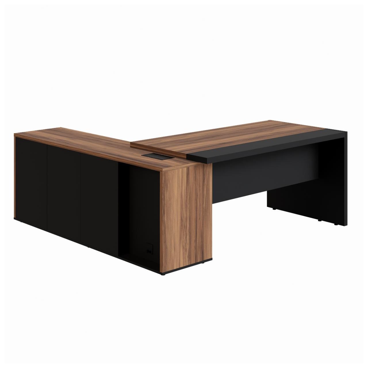 Mesa PRESIDENTE Armário Pedestal 1,82x1,80m NOGAL SEVILHA / PRETO - 20602 - Imagem 3