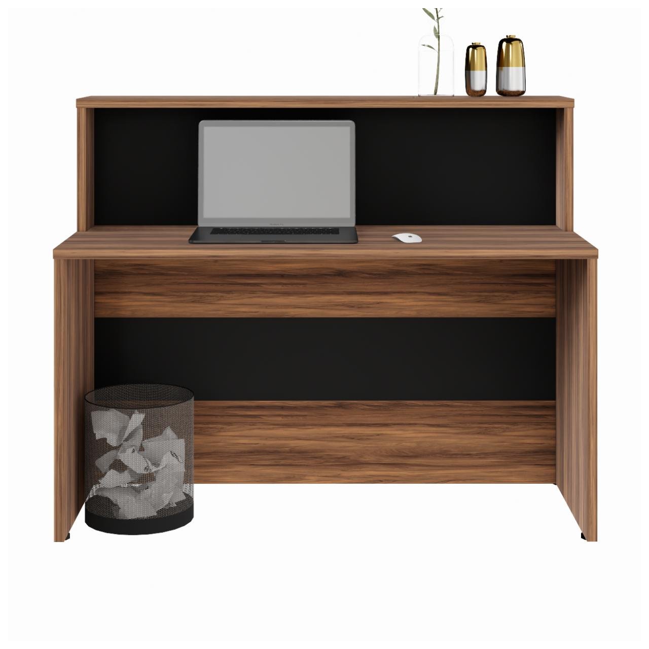 Balcão de Atendimento 1.35x1,13x0,60m - S/ Gavetas NOGAL SEVILHA / PRETO - 63081 - Imagem 4