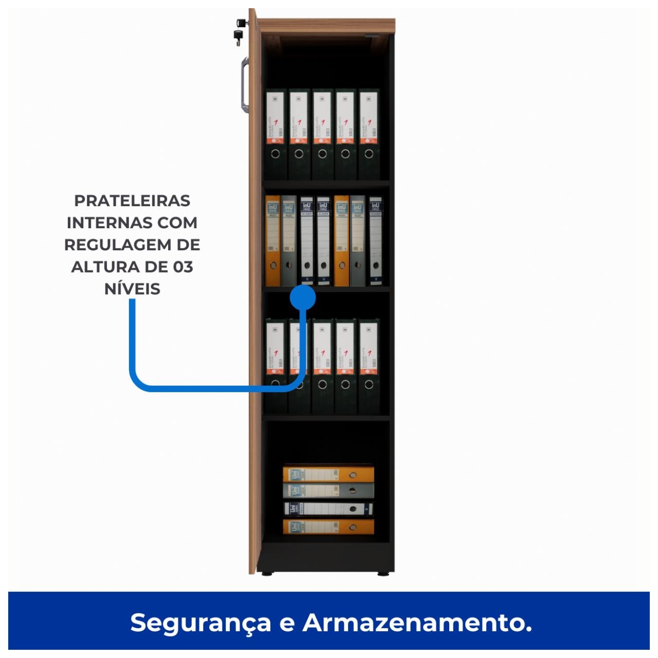 Armário Torre FECHADA NOGALSEVILHA/PRETO - 21434 - Imagem 5