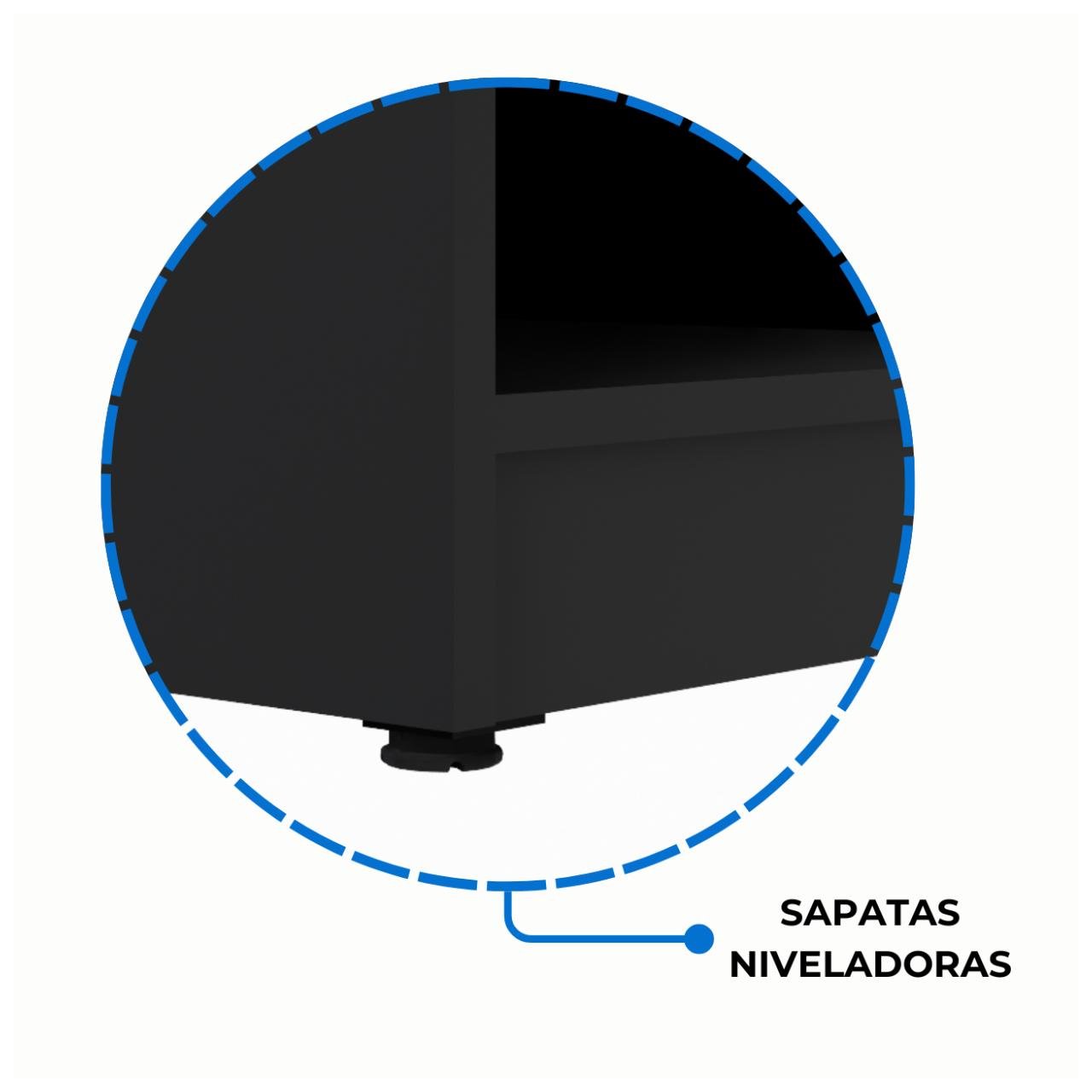 Armário TORRE Aberta NOGAL SEVILHA / PRETO - 21432 - Imagem 6