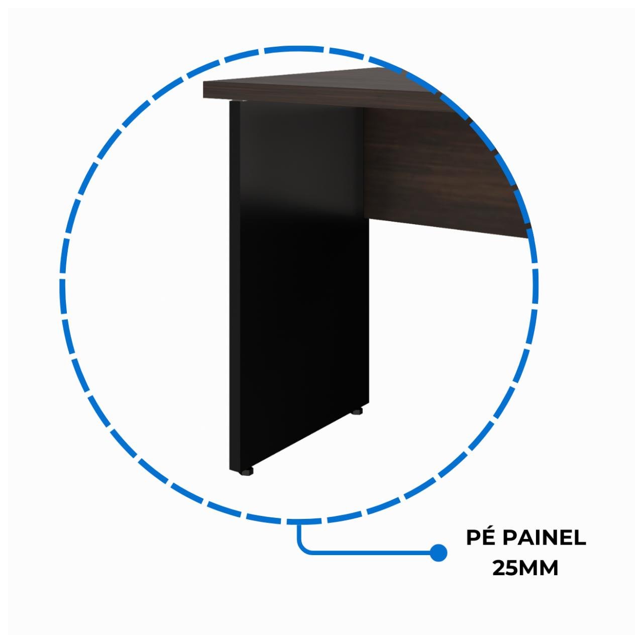 Mesa Escritório 1,50x0,60m - S/ Gavetas MARSALA / PRETO - 23472 - Imagem 5