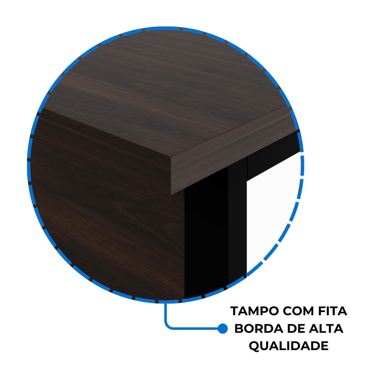 Mesa Escritório PÉ QUADRO - 1,20x0,60m - C/ Gavetas - MARSALA/PRETO - 25471 - Imagem 5