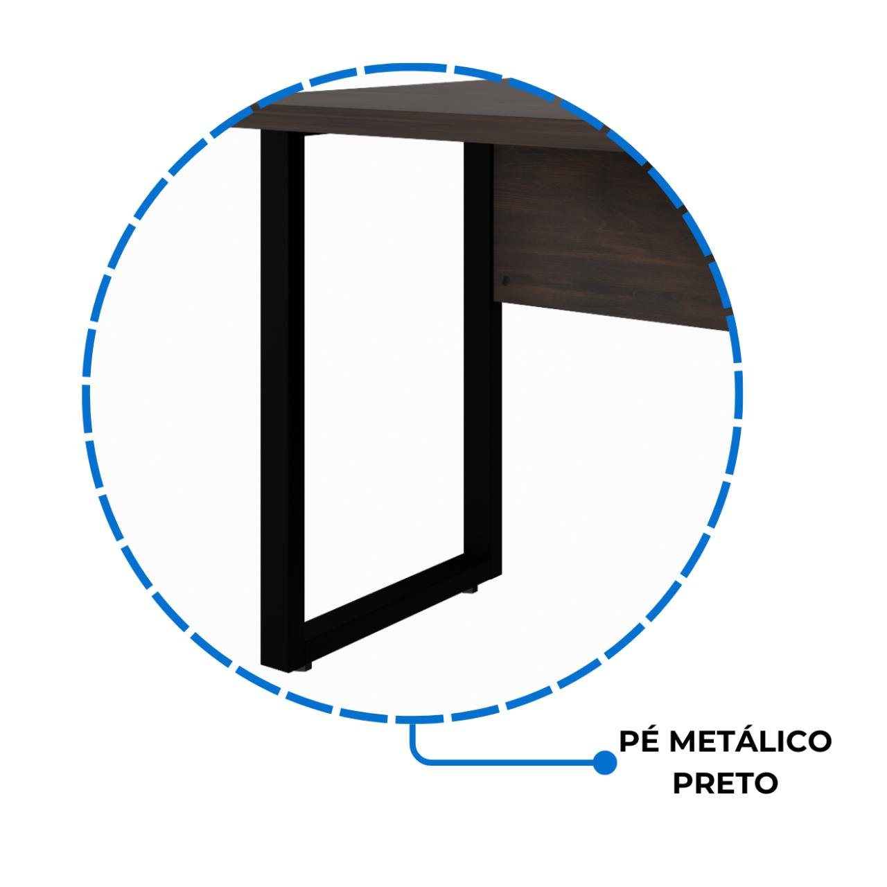 Mesa Escritório PÉ QUADRO 1,70x0,70m -S/ Gavetas - MARSALA/PRETO - 25474 - Imagem 5