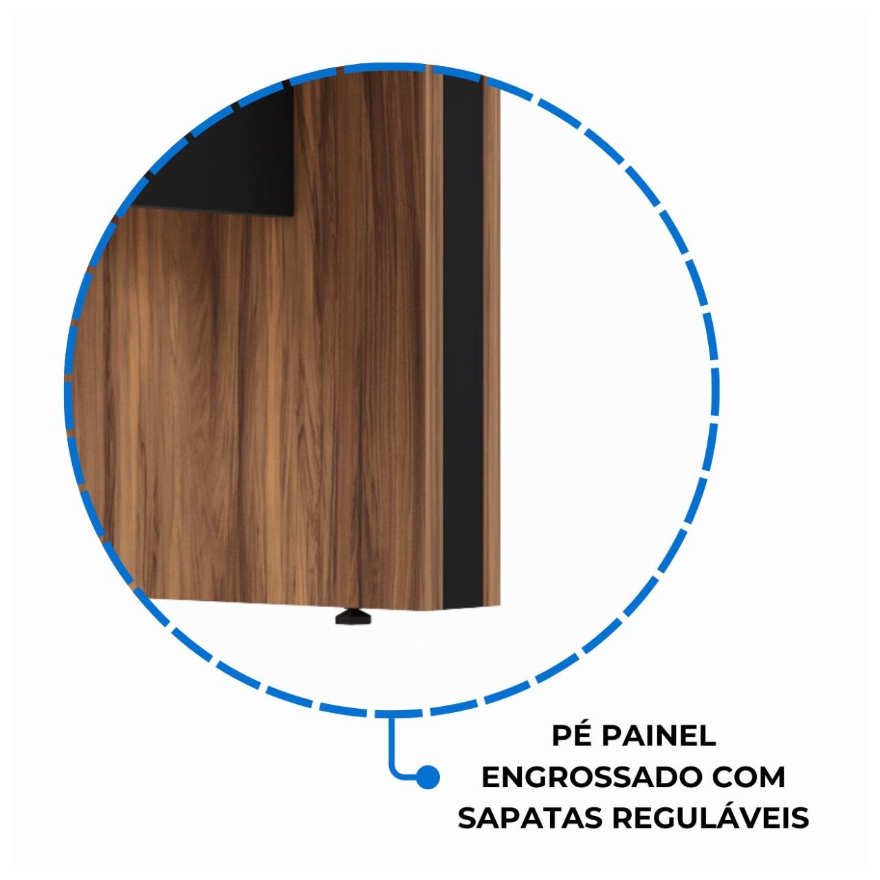 Mesa de Reunião Diretoria - 2,40X1,20m NOGAL SEVILHA/PRETO - 22012 - Imagem 6