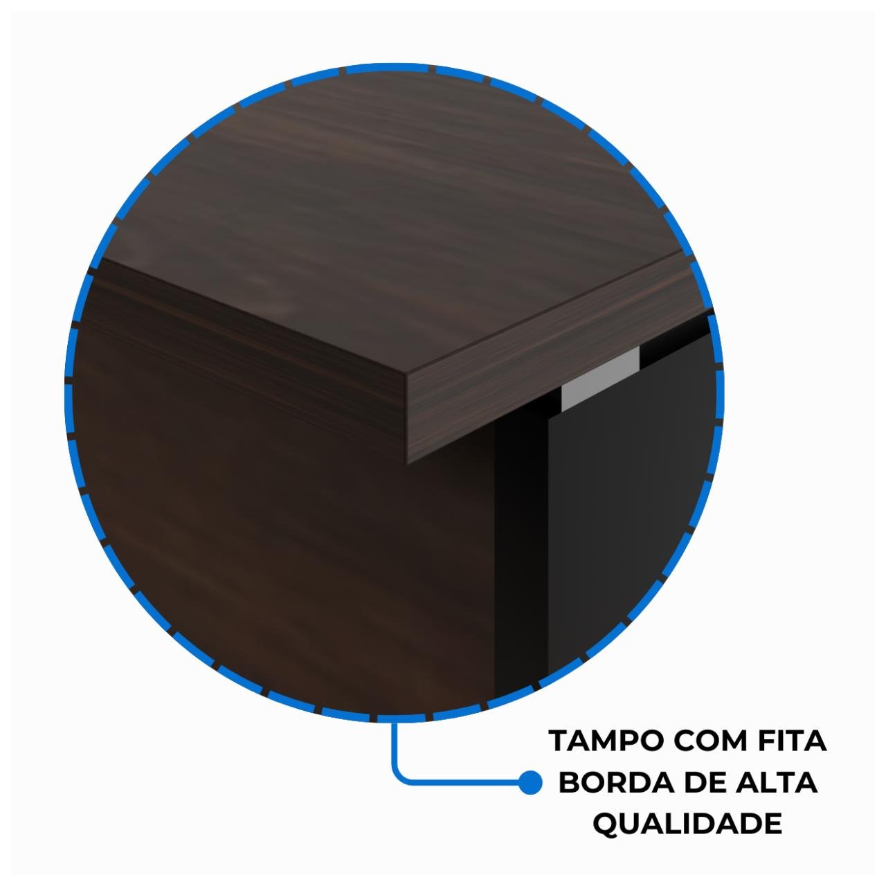 Mesa Escritório 1,50x0,60m - S/ Gavetas MARSALA / PRETO - 23472 - Imagem 6