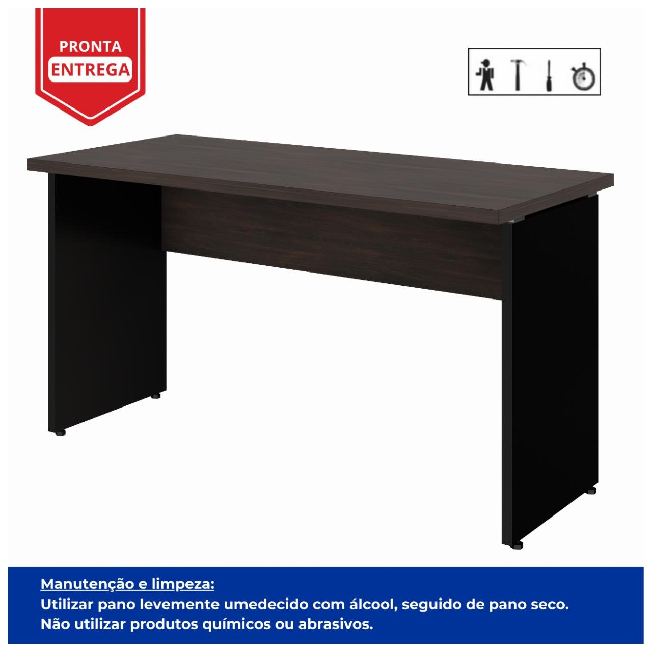 Mesa Escritório PÉ PAINEL – 1,35×0,60m – S/ Gavetas – MARSALA/PRETO – 25420 - Imagem 6