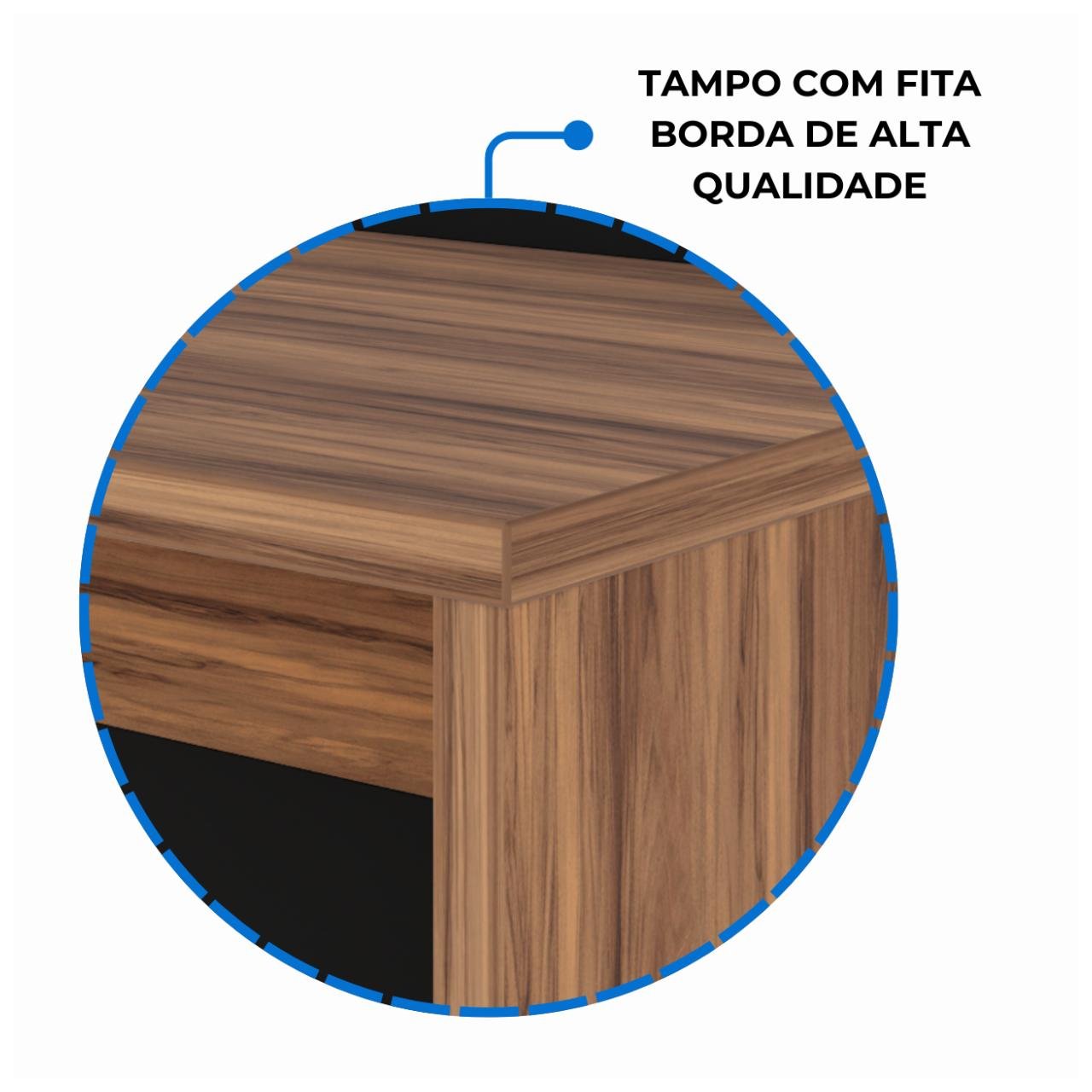 Balcão de Atendimento 1.35x1,13x0,60m - S/ Gavetas NOGAL SEVILHA / PRETO - 63081 - Imagem 6