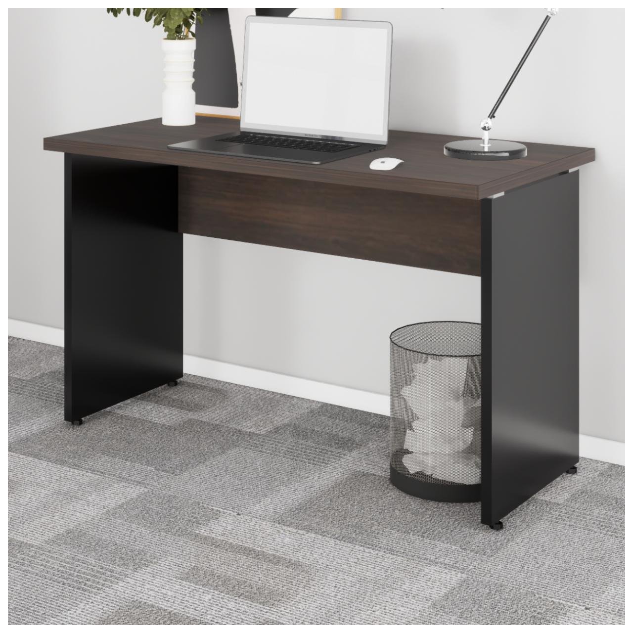 Mesa Escritório 1,50x0,60m - S/ Gavetas MARSALA / PRETO - 23472 - Imagem 7