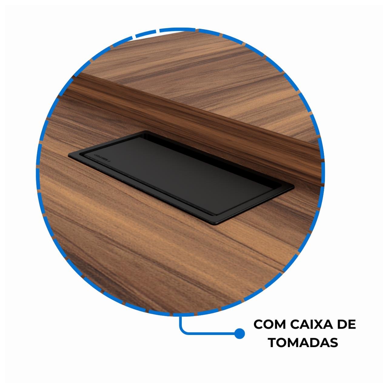 Mesa PRESIDENTE Armário Pedestal 1,82x1,80m NOGAL SEVILHA / PRETO - 20602 - Imagem 6