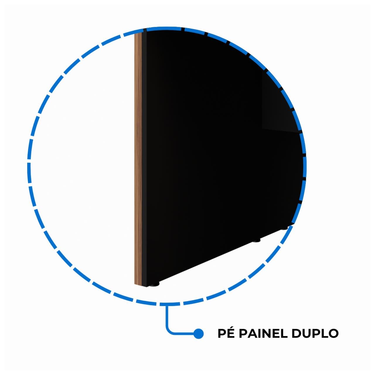 Mesa PRESIDENTE Armário Pedestal 1,82x1,80m NOGAL SEVILHA / PRETO - 20602 - Imagem 7
