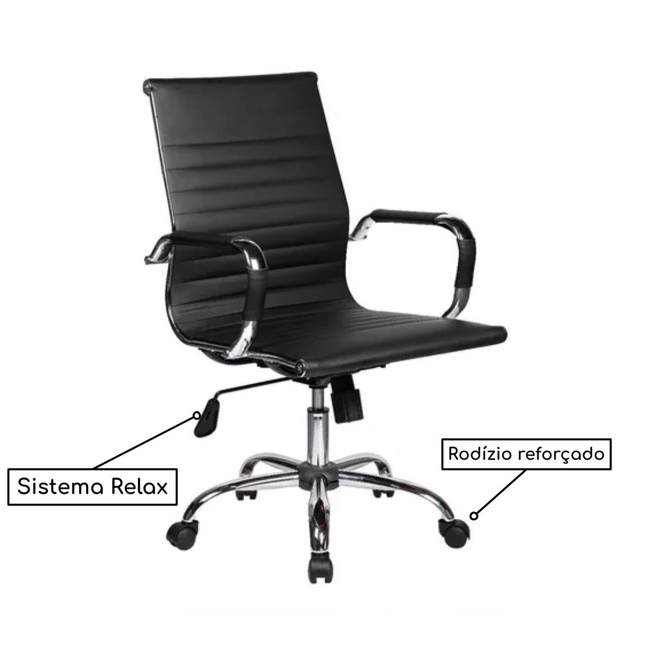 Cadeira DIRETOR Charles Eames Esteirinha - PRETO - PMD - 32887 - Imagem 4