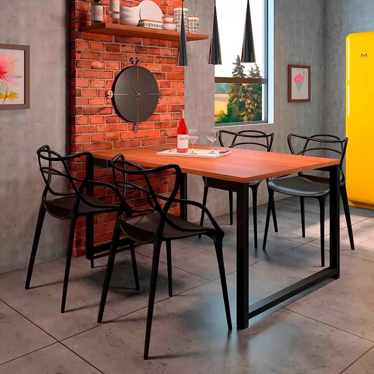 Cadeira Interlocutor ALLEGRA para Escritório ou Jantar - Polipropileno - Cor Preto - 48005 - Imagem 7