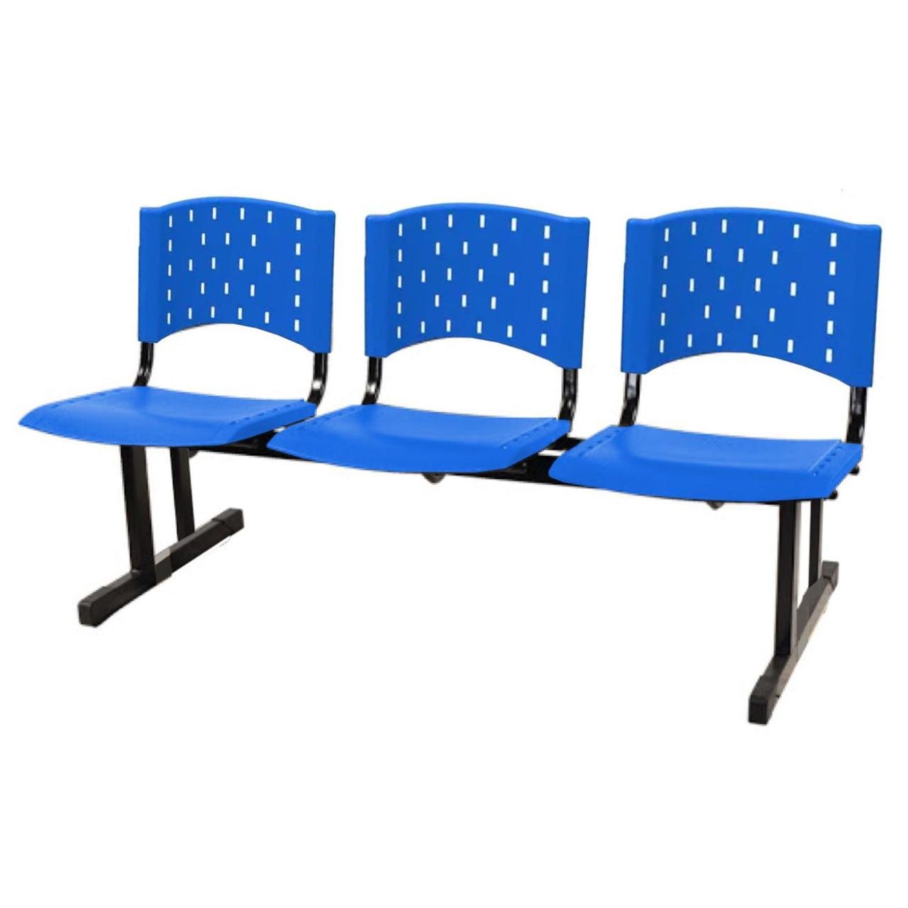 Longarina PLÁSTICA 03 Lugares - Cor AZUL 33070