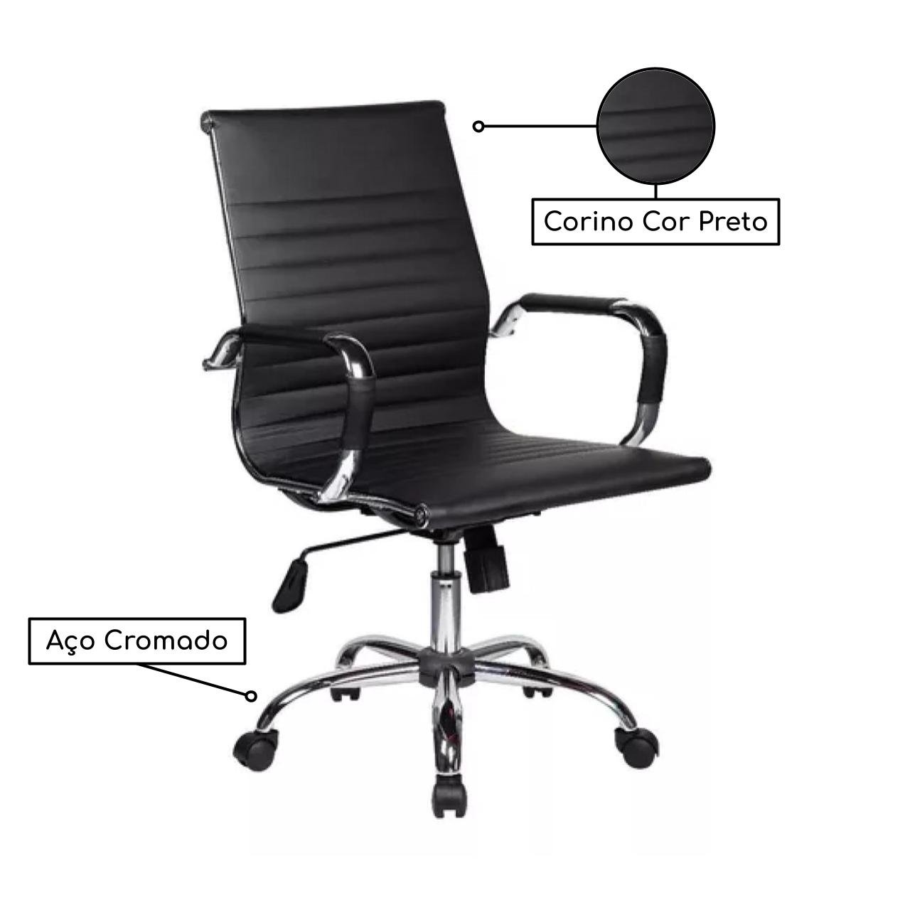 Cadeira DIRETOR Charles Eames Esteirinha - PRETO - PMD - 32887 - Imagem 2