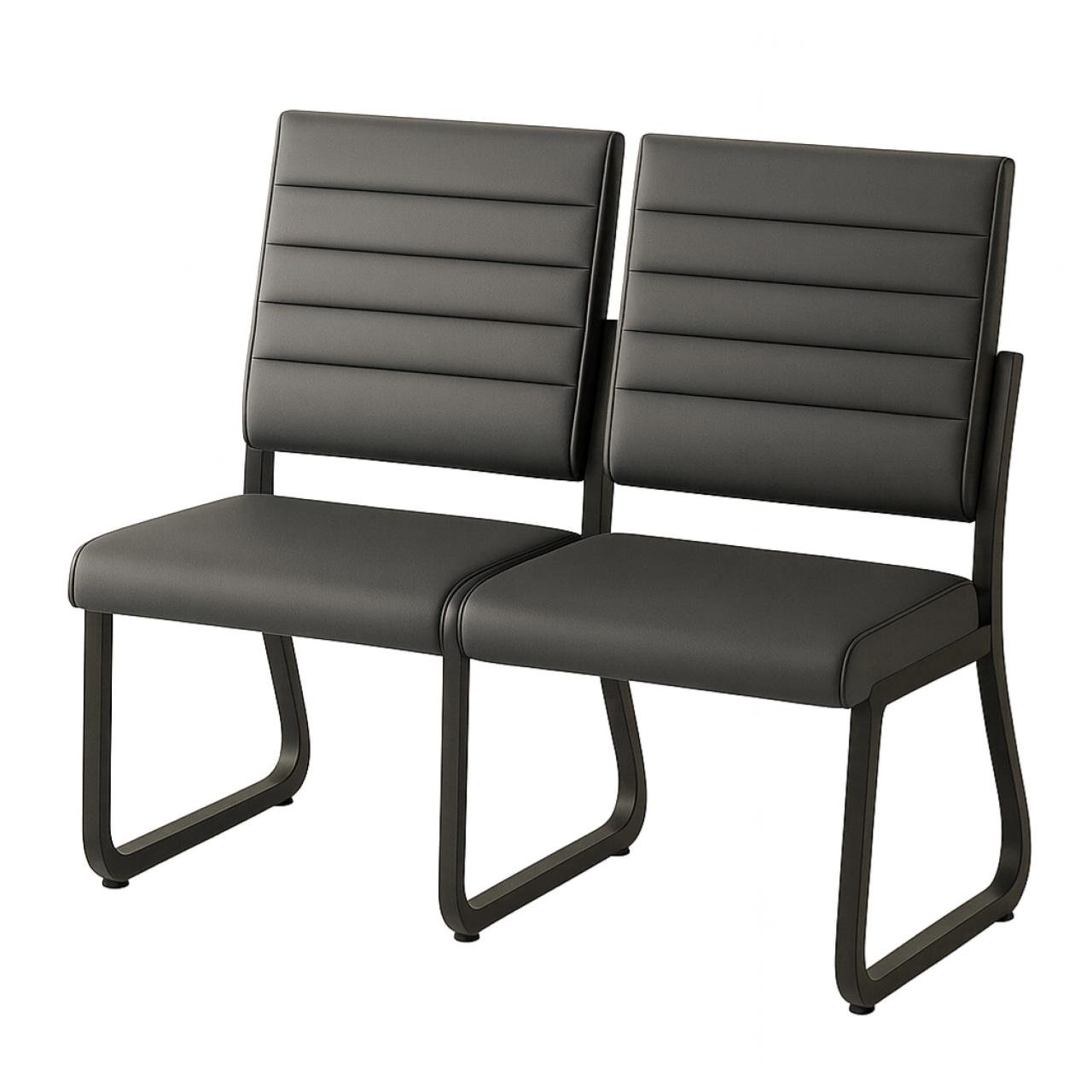 Sofanete para Escritório Estofada com 02 Lugares - TRIX - Pés PRETO - 35120 - Imagem 5