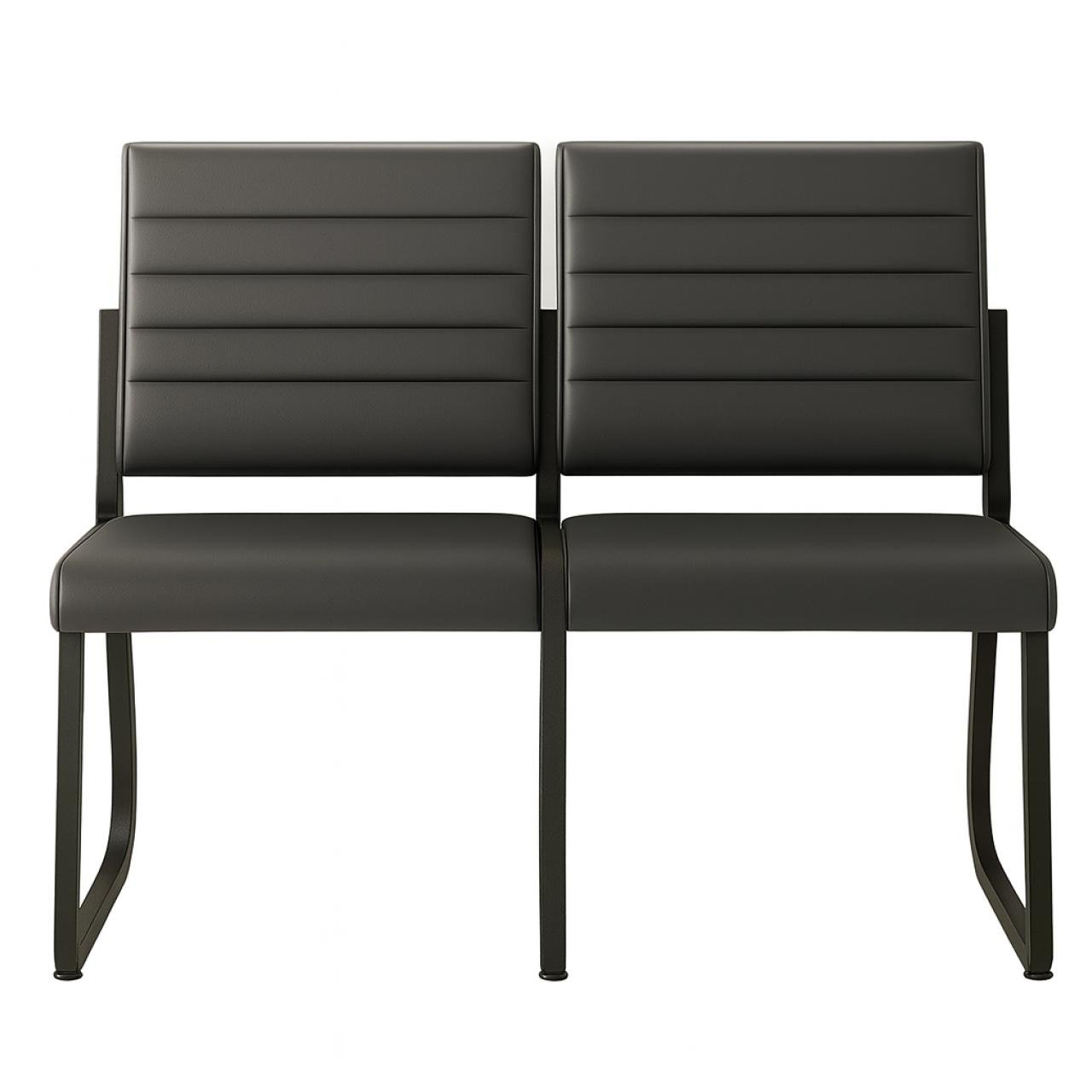 Sofanete para Escritório Estofada com 02 Lugares - TRIX - Pés PRETO - 35120 - Imagem 2