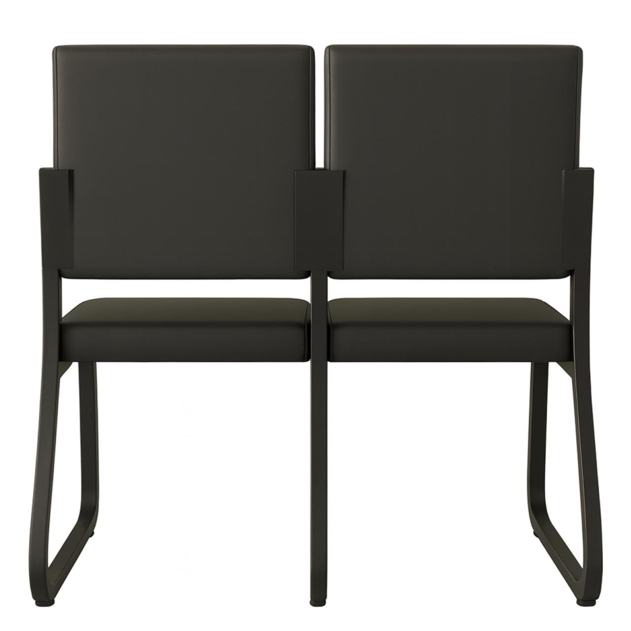 Sofanete para Escritório Estofada com 02 Lugares - TRIX - Pés PRETO - 35120 - Imagem 4