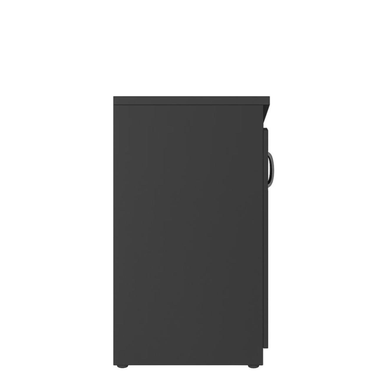 Armário Baixo com Nicho e Prateleiras Internas – MDP Preto - 26032 - Imagem 7