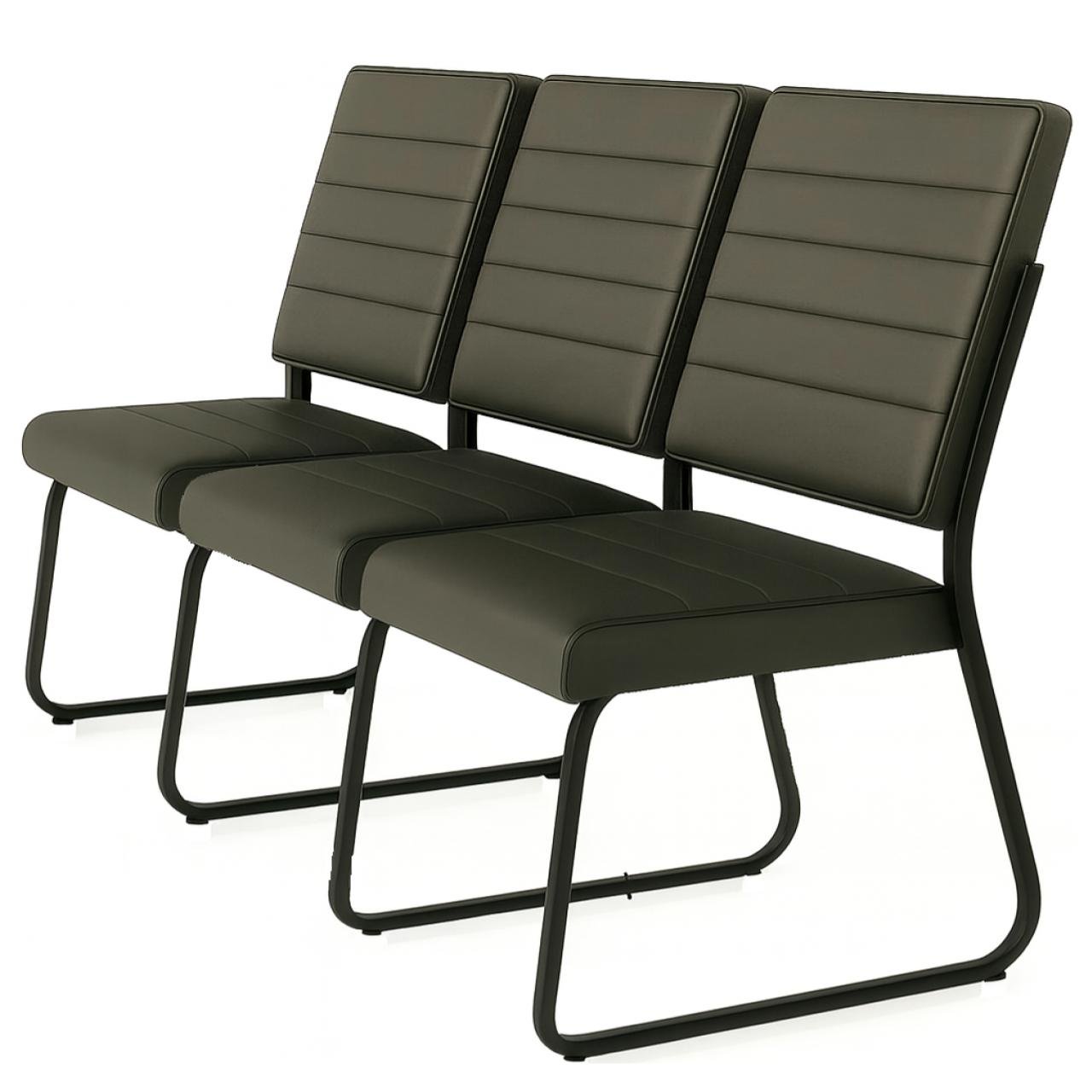 Sofanete para Escritório Estofada com 03 Lugares - TRIX - Pés PRETO - 35123 - Imagem 6