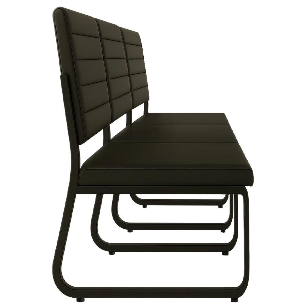 Sofanete para Escritório Estofada com 03 Lugares - TRIX - Pés PRETO - 35123 - Imagem 5