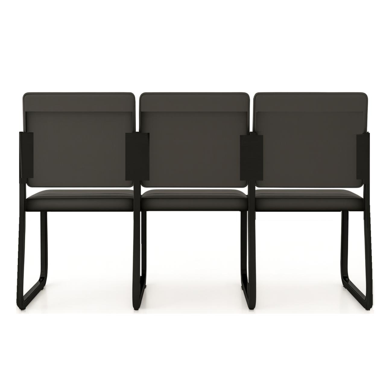 Sofanete para Escritório Estofada com 03 Lugares - TRIX - Pés PRETO - 35123 - Imagem 3