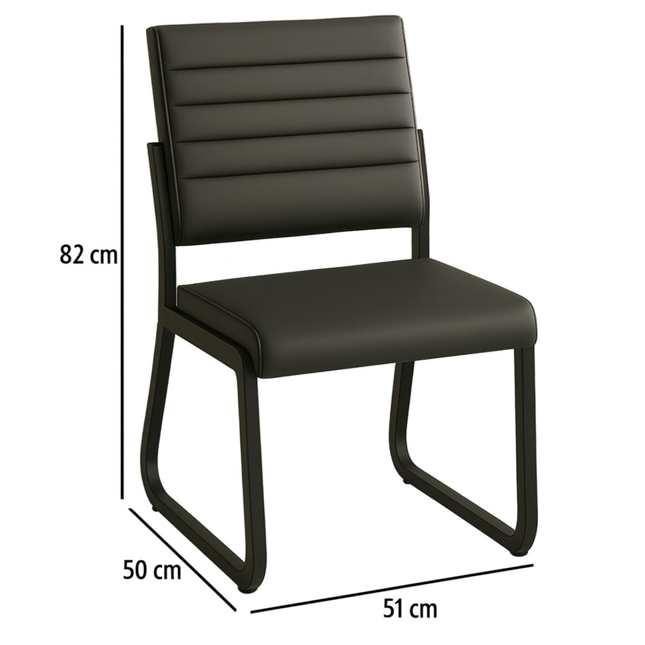 Poltrona para Escritório Estofada - TRIX - Cor Preta - 35119 - Imagem 7