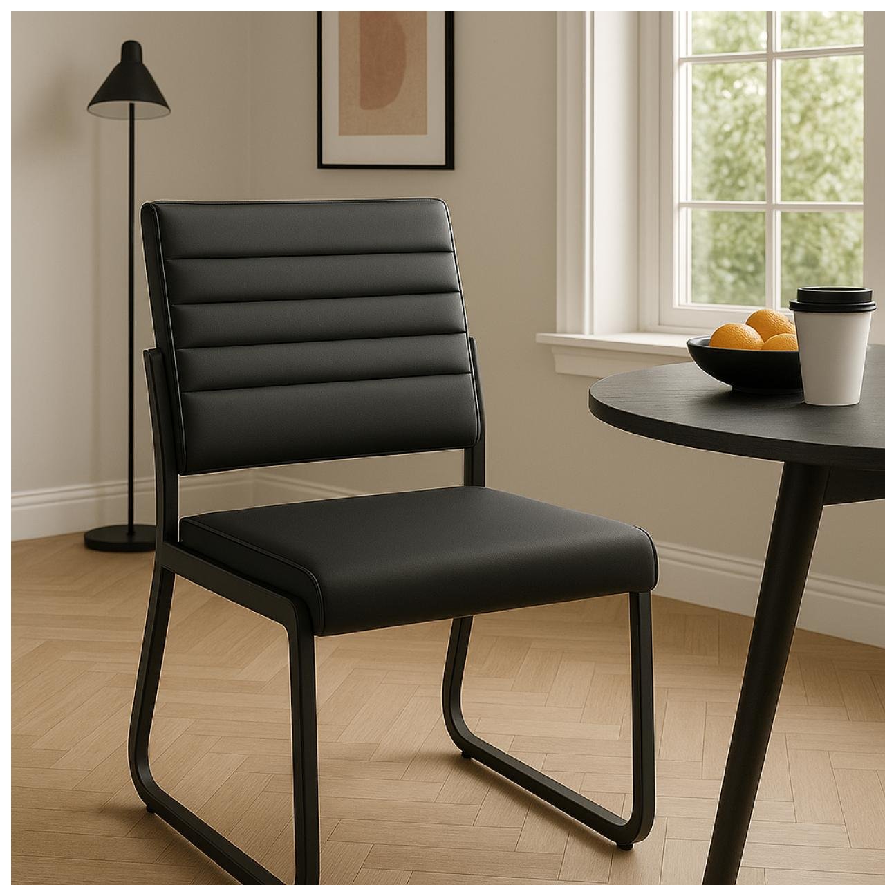 Poltrona para Escritório Estofada - TRIX - Cor Preta - 35119 - Imagem 8